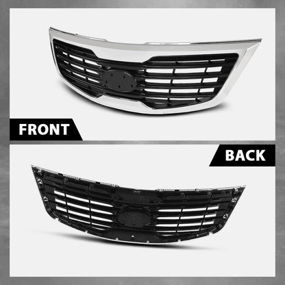 G-PLUS Front Bumper Grille with Chrome Molding Plastic Compatible with Kia Sportage 2011-2012 863503W000, KI1200147 Grill