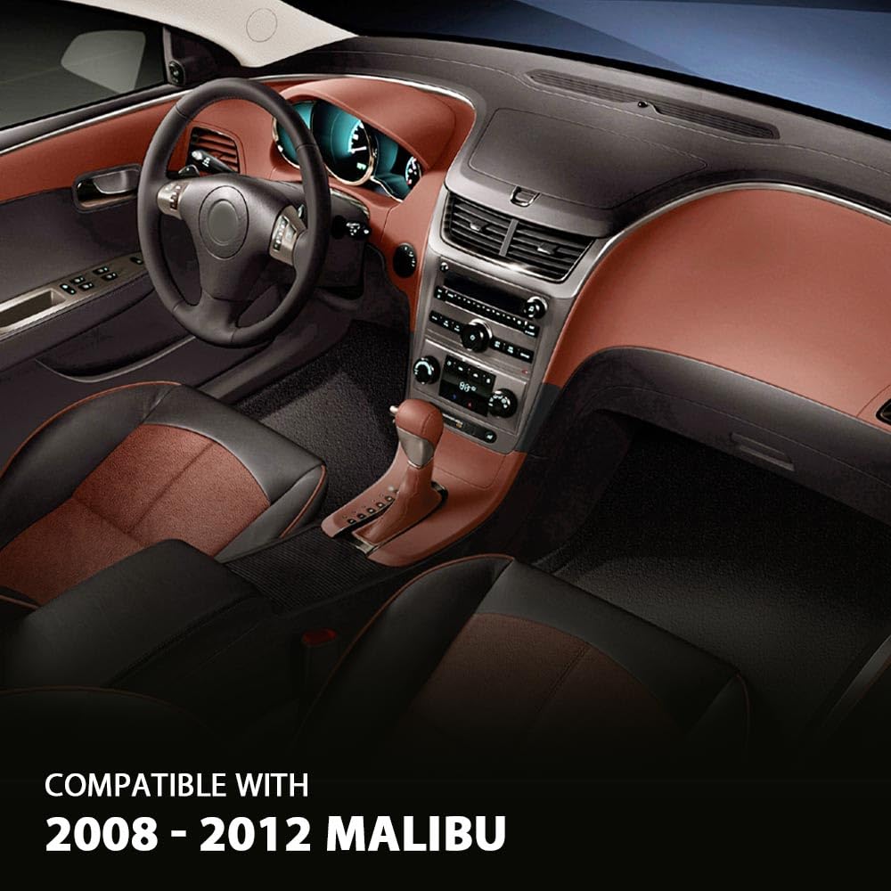 G-PLUS Radio Dash Bezel Trim Vent Compatible with Chevy Malibu 2008-2012 Sliver & Black Car Radio Dashboard Cover