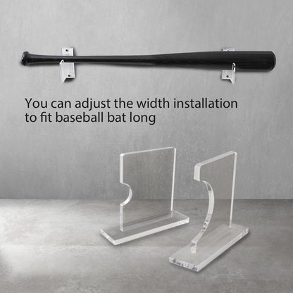 G-PLUS Baseball Bat Wall Mount for Horizontal Display, Alternative to Display Case, Clear Acrylic Mount Hanger Rack