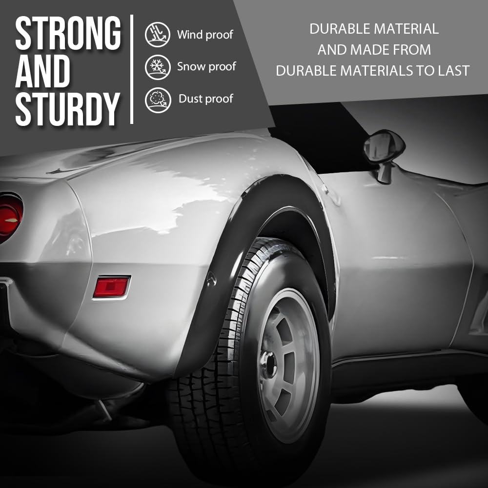 G-PLUS Fender Flares Compatible with Chevy Corvette C3 1968 1969 1970 1971 1972 1973 1974 1975 1976 1977 1978 1979 Black