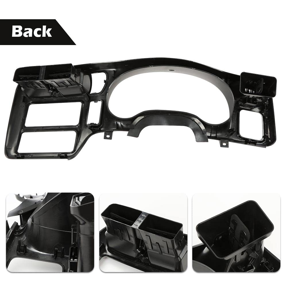 G-PLUS Dashboard Cover Single Din Compatible with Chevy Blazer S10/GMC Jimmy Sonoma 1998-2004 Dash Trim Bezel Cover (Black)