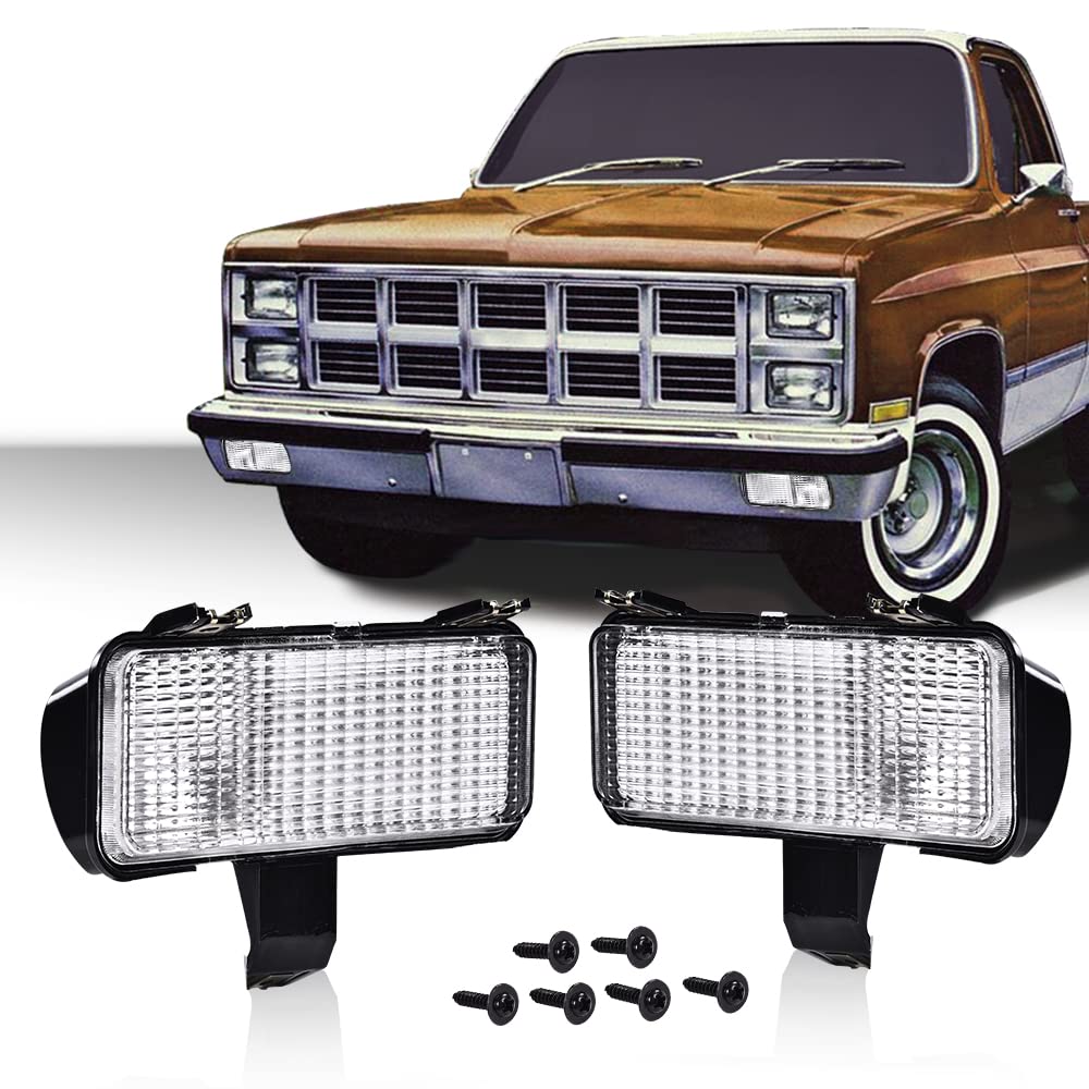 G-PLUS Front Turn Signal Light Assembly Compatible with 1981-1982 Chevy Suburban Fit Chevy Blazer PU Fit GMC Jimmy Suburban PU Driver Left Passenger Right Side Clear Lens Turning Signal Lights