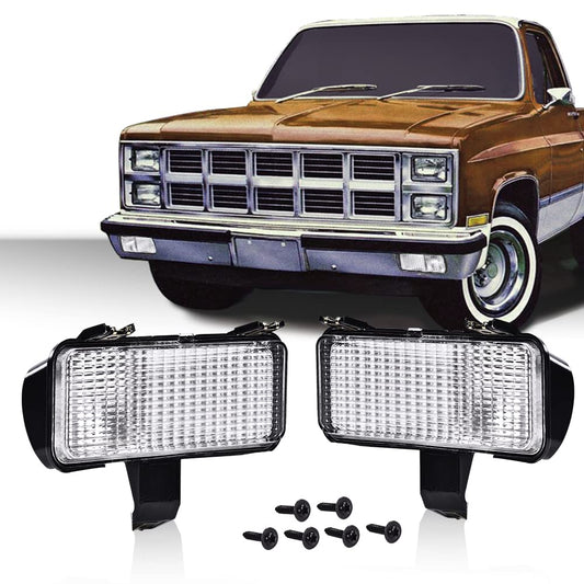 G-PLUS Front Turn Signal Light Assembly Compatible with 1981-1982 Chevy Suburban Fit Chevy Blazer PU Fit GMC Jimmy Suburban PU Driver Left Passenger Right Side Clear Lens Turning Signal Lights