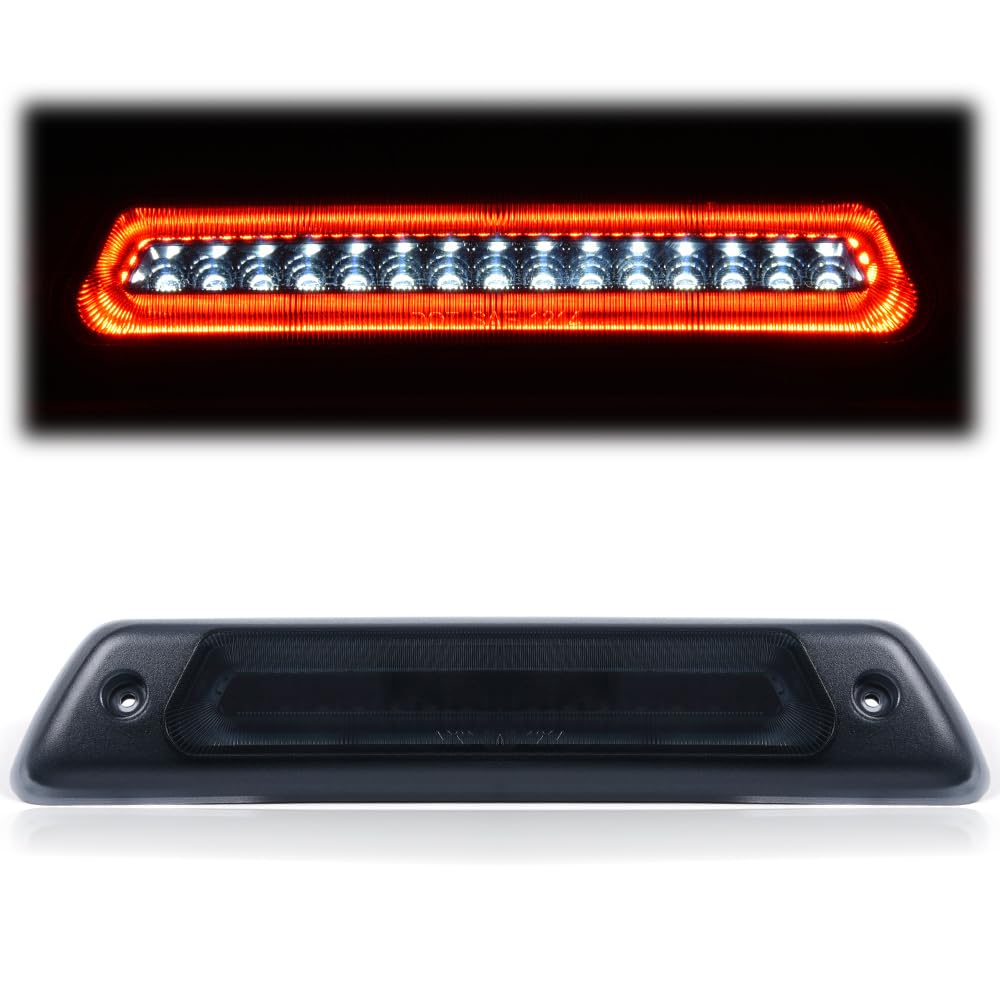 G-PLUS LED Third Brake Light, Compatible With Ford F150 F-150 2009-2014 High Mount Rear 3rd Cargo Tail Lamp Smoky Lens Black Housing