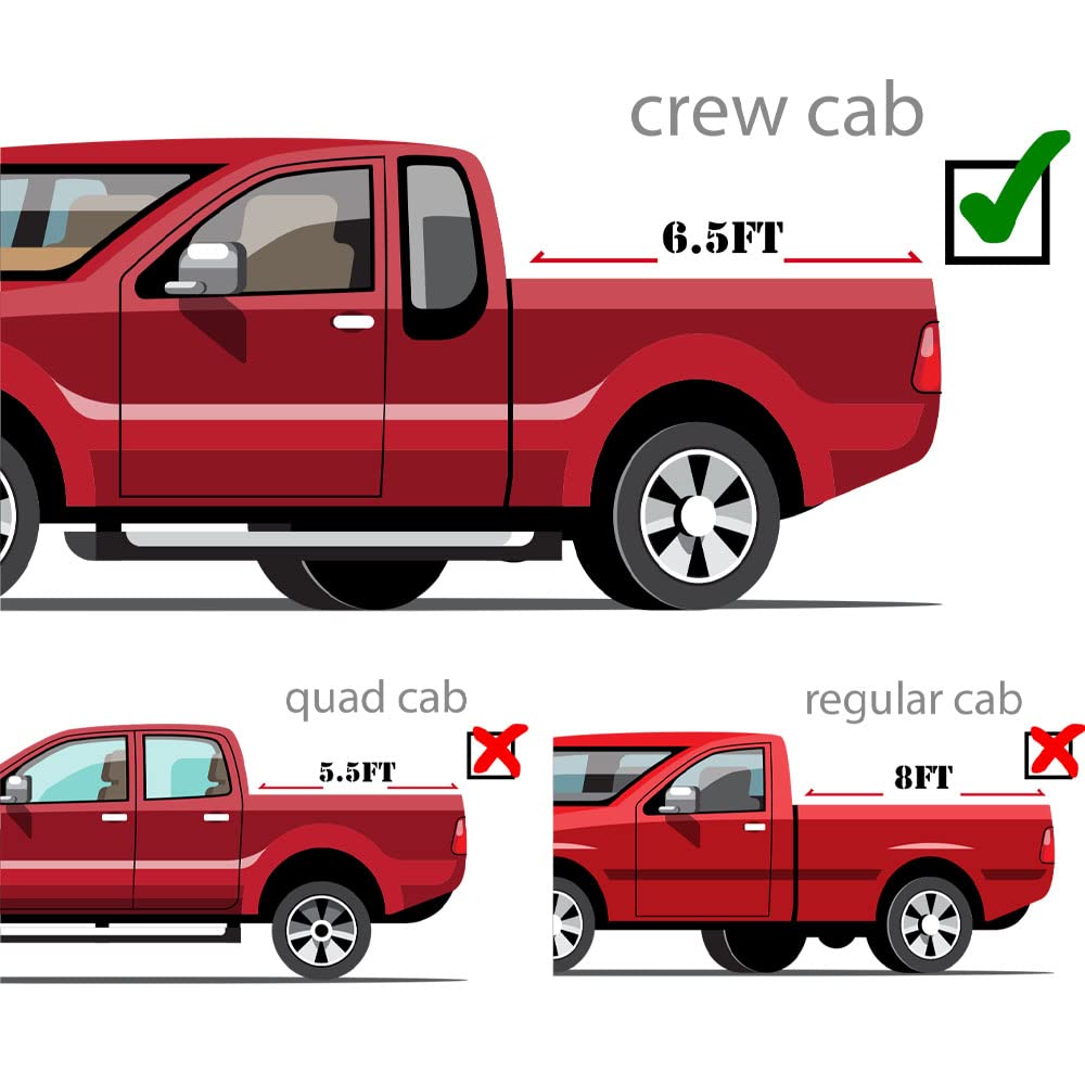 G-PLUS T3 Tri-Fold Hard Lock 6.5Ft Truck Tonneau Cover Compatible with 2015-2020 Ford F150 | 6'5" Short Bed Regular/Super/Super Crew Cab