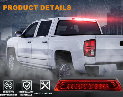G-PLUS LED 3RD Third Brake Light Compatible with Toyota Tundra V8 2007-2016 High Mount Brake Light Red Lens Clear Bottoms