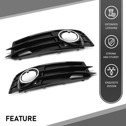 G-PLUS Front Bumper Fog Light Grille Cover Compatible with Audi A3 8P S-Line 2009-2012,Only Fit for S-Line Bumper 8P0807682, 8P0807681