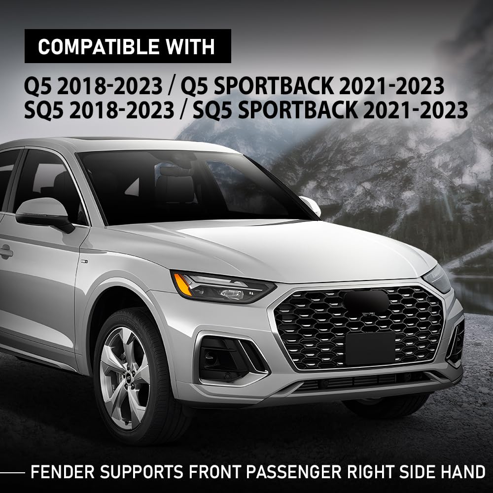G-PLUS Front Right Fender Support, Compatible with Audi Q5 SQ5 2018-2023, Passenger Side, 80A807284A, AU1043116