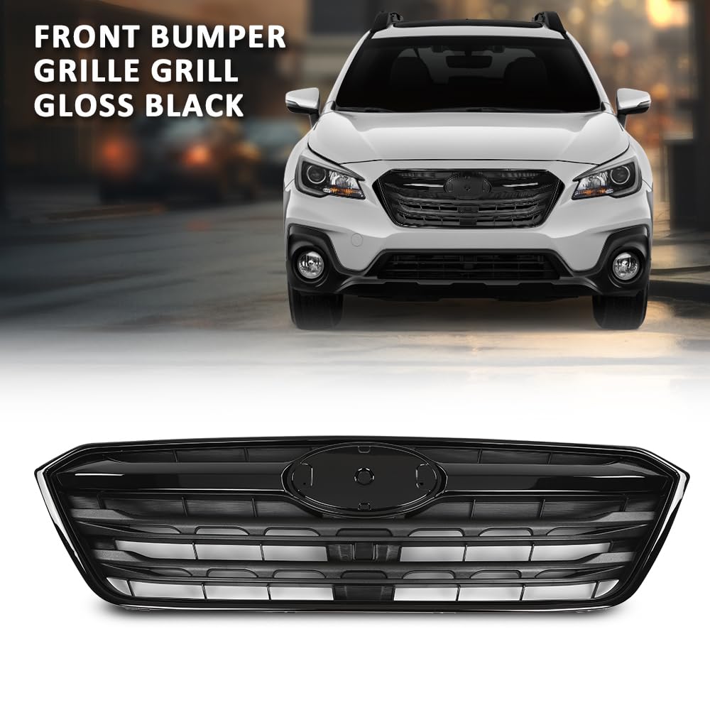 G-PLUS Front Bumper Grille Grill Compatible with Subaru Outback 2020-2022 91121AN08A Glossy Black