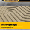 Floor Mats Fit Chevy Silverado 1500 Double Cab 2019-2024 All Weather Protection TPE Floor Liner Waterproof Cargo Liner 1st & 2nd Row Beige 2PCS, alfombras para carro