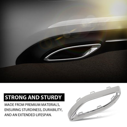G-PLUS Rear Left Bumper Cover Exhaust Pipe Hole Trim Frame, Compatible with Benz E400 A220 E450 E350 E53 2018-2023, Driver Side, 2058852221, MB1138107