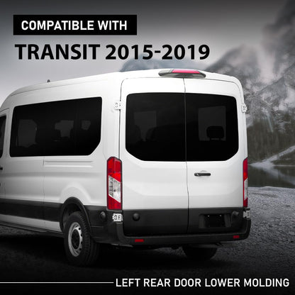 G-PLUS Left Driver Rear Door Lower Molding Compatible with Ford Transit/Transit-150/Transit-250/Transit-350 2015-2019,Without Camera Hole KK3Z-99425B28-BC