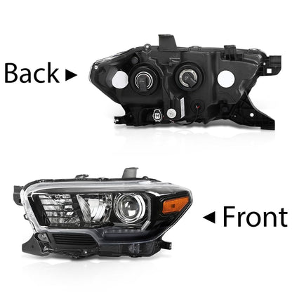 G-PLUS Headlights Assembly Headlamps w/LED DRL Compatible with Toyota Tacoma 2016 2017 2018 2019 2020 2021 2022 Clear Lens Black Housing Amber Reflector TO2502244, TO2503244 faros delanteros