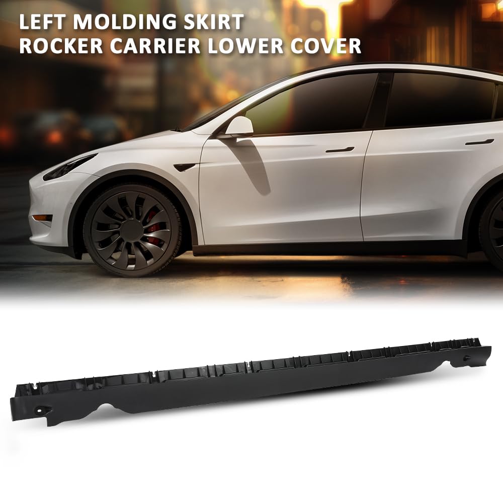 G-PLUS Door Skirt Molding Lower Rocker Carrier Cover Left Side Compatible with Tesla Model Y 2020 2021 2022 2023 149774100B, 1497741-00-B Black
