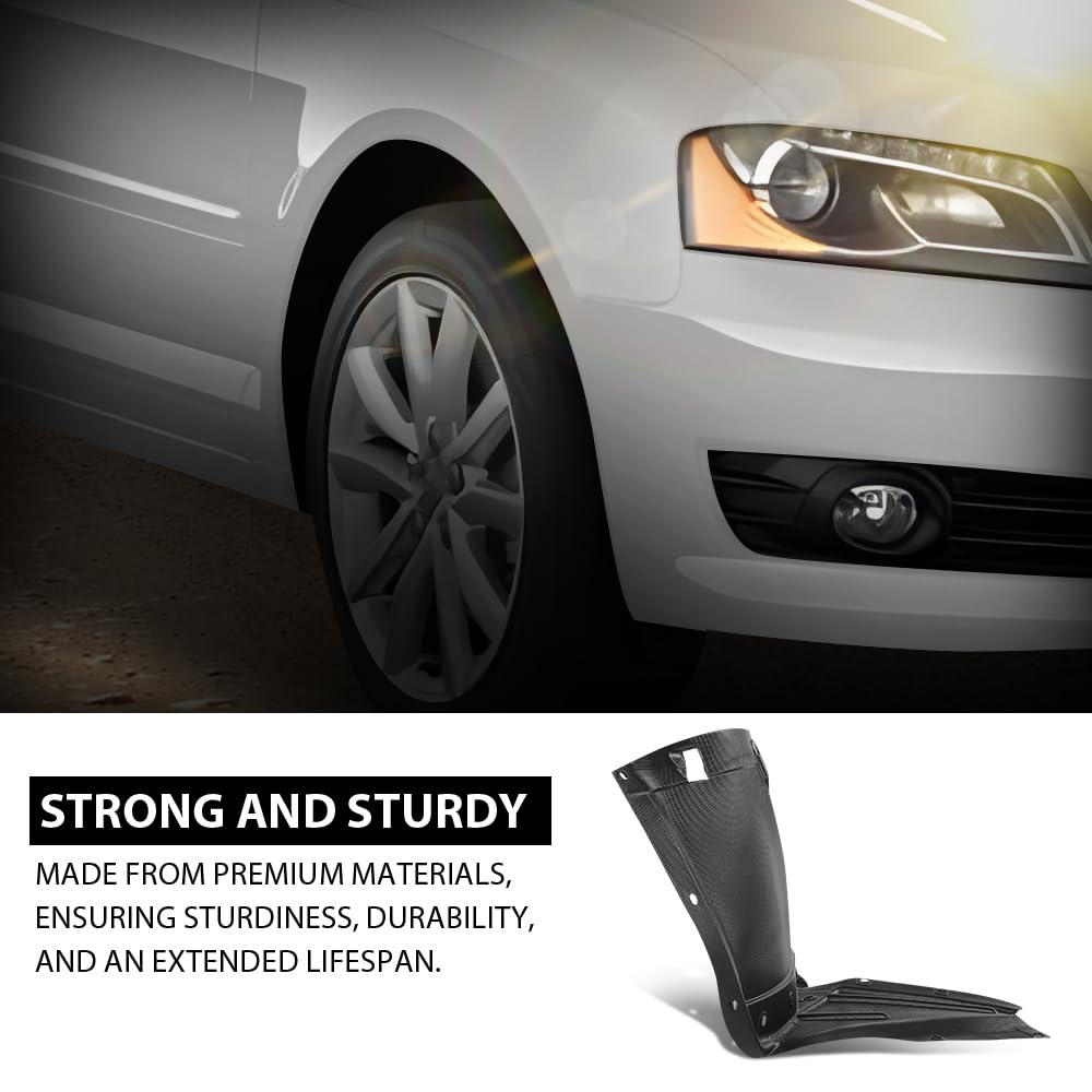 G-PLUS Front Right Fender Liner Inner, Compatible with Audi A3 Base 2006-2011/ A3 TDI 2010-2011, Passenger Side, 8P0821192B, AU1251101
