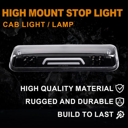 G-PLUS Rear LED Third Brake Light Compatible With 2004-2008 Ford F150 3RD Cargo Led Tail Lamps (Clear Lens Black Housing)