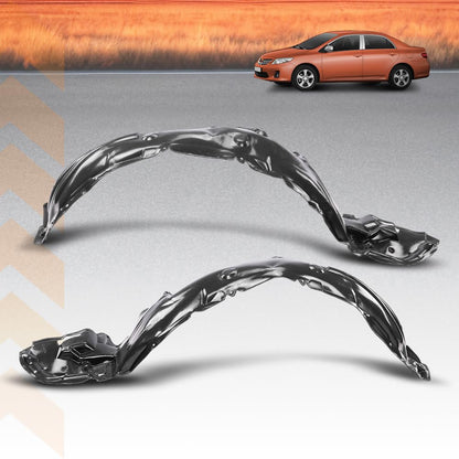 G-PLUS Front Left & Right Fender Liner Set Compatible with Toyota Corolla (submodel: Base, CE, LE, S, XLE, XRS) 2009-2010 | OE Replacement TO1248149/TO1249149 | Impact Resistant Black