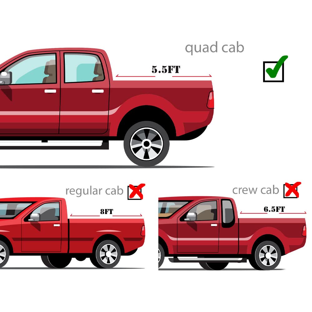 G-PLUS T3 Tri-Fold Hard Lock 5.5Ft Truck Tonneau Cover Compatible with 2014-2021 Toyota Tundra | 5'5" Extra Short Bed Lock