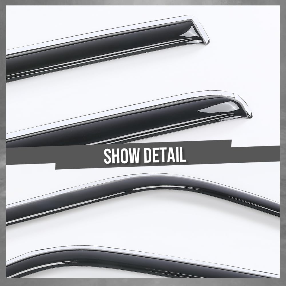 G-PLUS in-Channel Window Visors Rain Guards Side Wind Deflector Compatible with Toyota 4Runner 2010-2024 Smoke