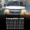 G-PLUS Headlight Headlamp w/Bulbs Fit Chevy Express/GMC Savana 1500 2003-2014,2500 3500 2003-2023,Clear Lens Black Housing Left Driver Side Bumper Headlamps,faros delanteros Assembly