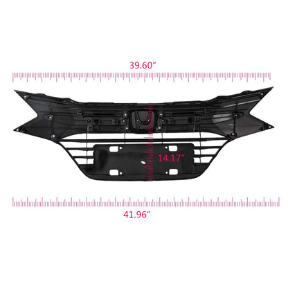 Front Bumper Upper Grilles Grill Compatible for Honda HRV HR-V 2016-2018 Chrome Black Factory Style