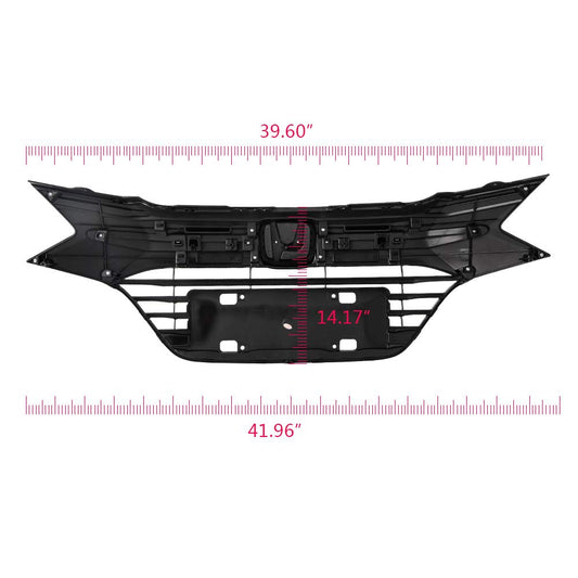 Front Bumper Upper Grilles Grill Compatible for Honda HRV HR-V 2016-2018 Chrome Black Factory Style