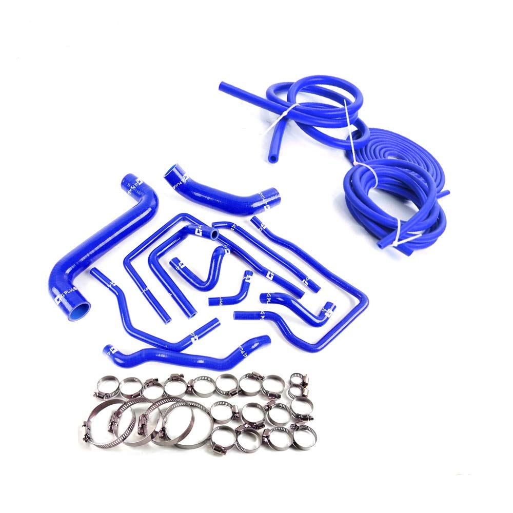 G-PLUS Silicone Radiator Coolant Hose Kit Clamps +Vacuum Hose Tube Replacement For 2002-2007 Subaru Impreza WRX GDA/GGA STi GDB/GGB EJ20 Blue