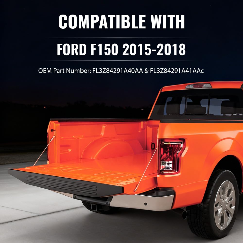 G-PLUS Tailgate Cap Moulding Trim Compatible with Ford F150 2015-2020 (Not Fit Flex Step) Rear Tailgate Protector Cover Replace for FL3Z-9941018-AA