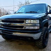 G-PLUS Headlights Assembly, Compatible with 1999-2002 Chevy Silverado/ 2000-2006 Suburban Tahoe Bumper Headlamps, Smoky Lens Chrome Housing Amber Reflector