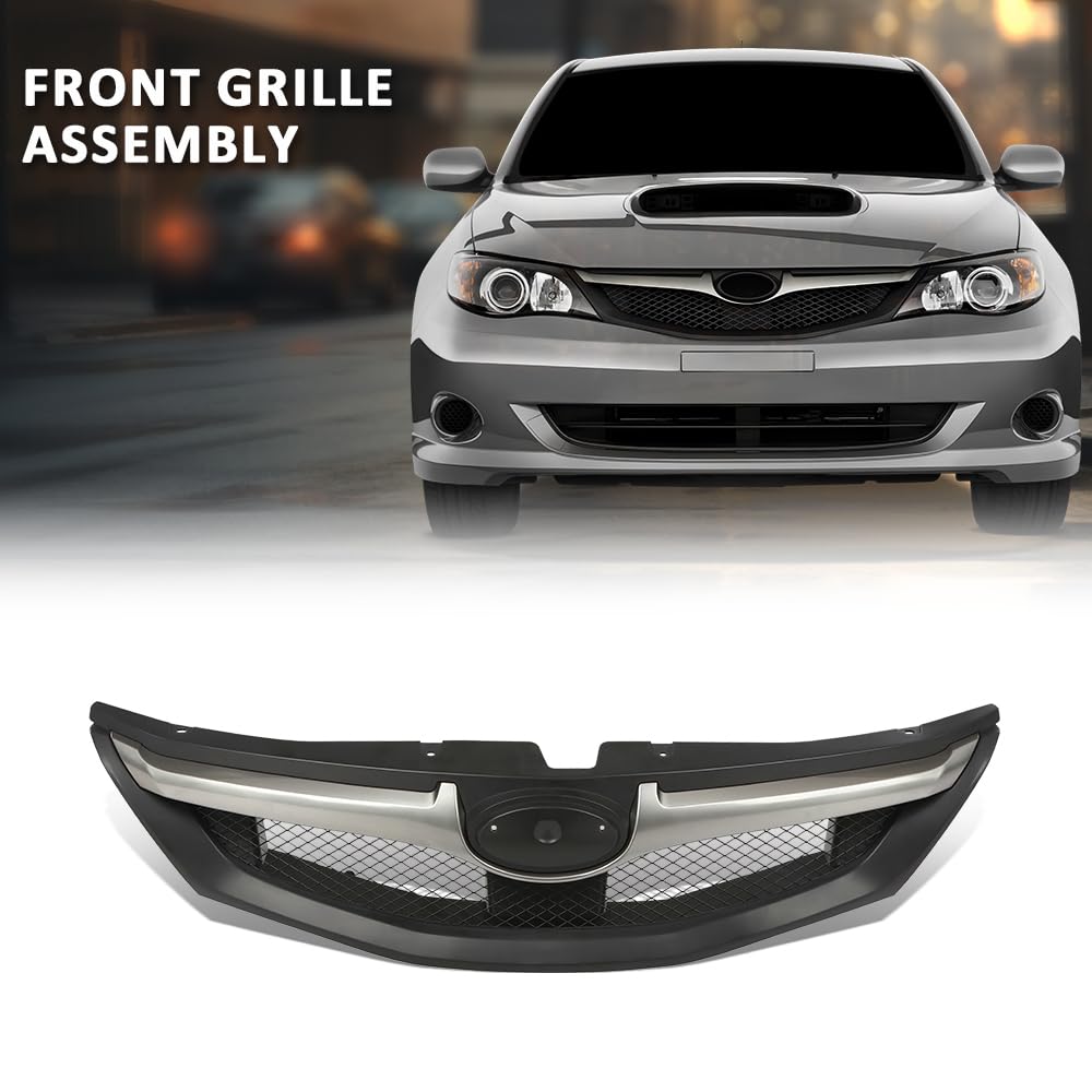 G-PLUS Front Bumper Grille Grill Assembly Compatible with Subaru Impreza STi WRX 2.5L H4 Turbo 2008-2010 91121FG061 ABS