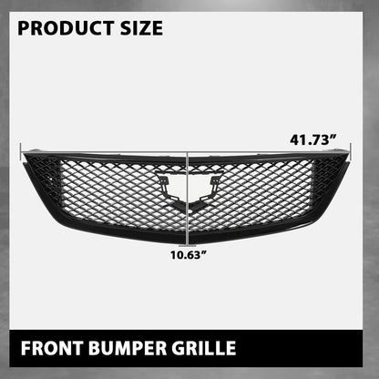 G-PLUS Front Bumper Hood Grille Grill Mesh Compatible with Cadillac CT5 2020-2024 84517549, 84613162, 84934970 Gloss Black