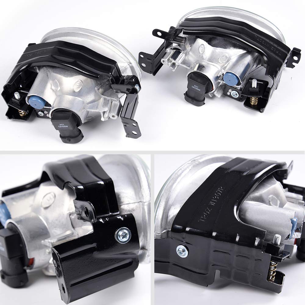 G-PLUS Clear Plastic Lens Bumper Driving Fog Lights Compatible With 2013-2015 Honda Civic Sedan 4-Door Lights Assembly With H11 12V 55W Halogen Bulbs + Wiring Kit & Swith