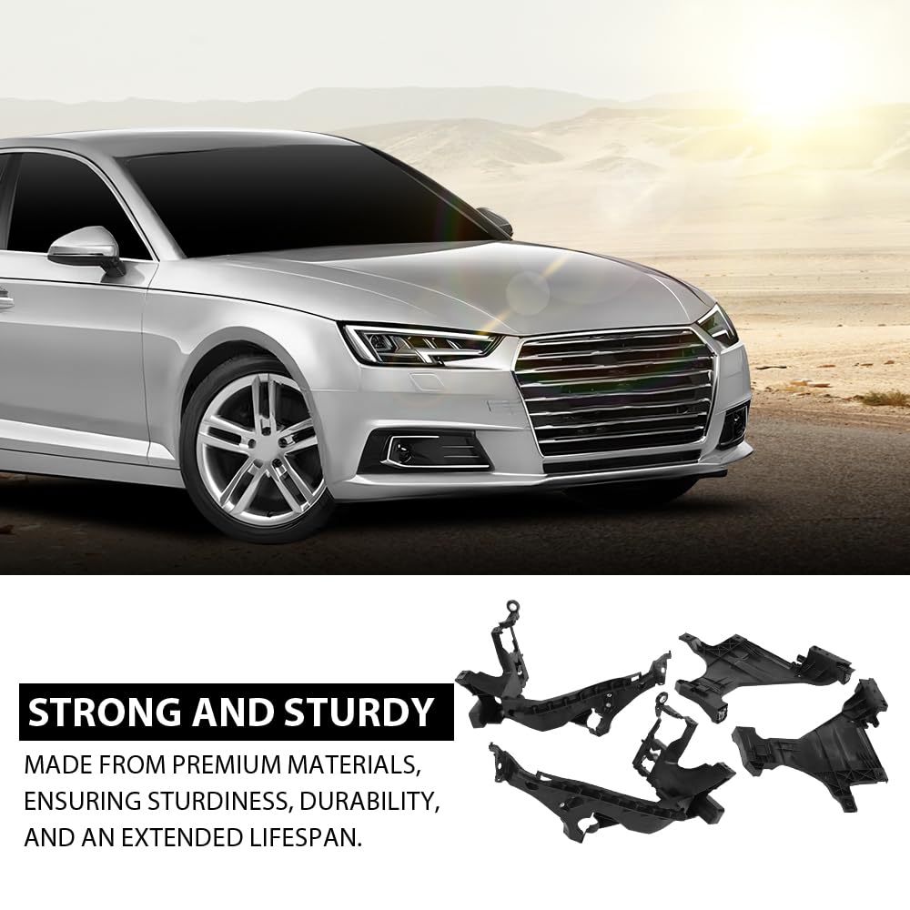 G-PLUS Headlight Mount Brackets Bases 4PCS Compatible with Audi A4 / S4 B8.5 2013-2015& Allroad Quattro 2013-2016，Compatible with Audi RS4 2013-2016 Left&Right Side 8K0805607B, 8K0805608B, 8T0941453D