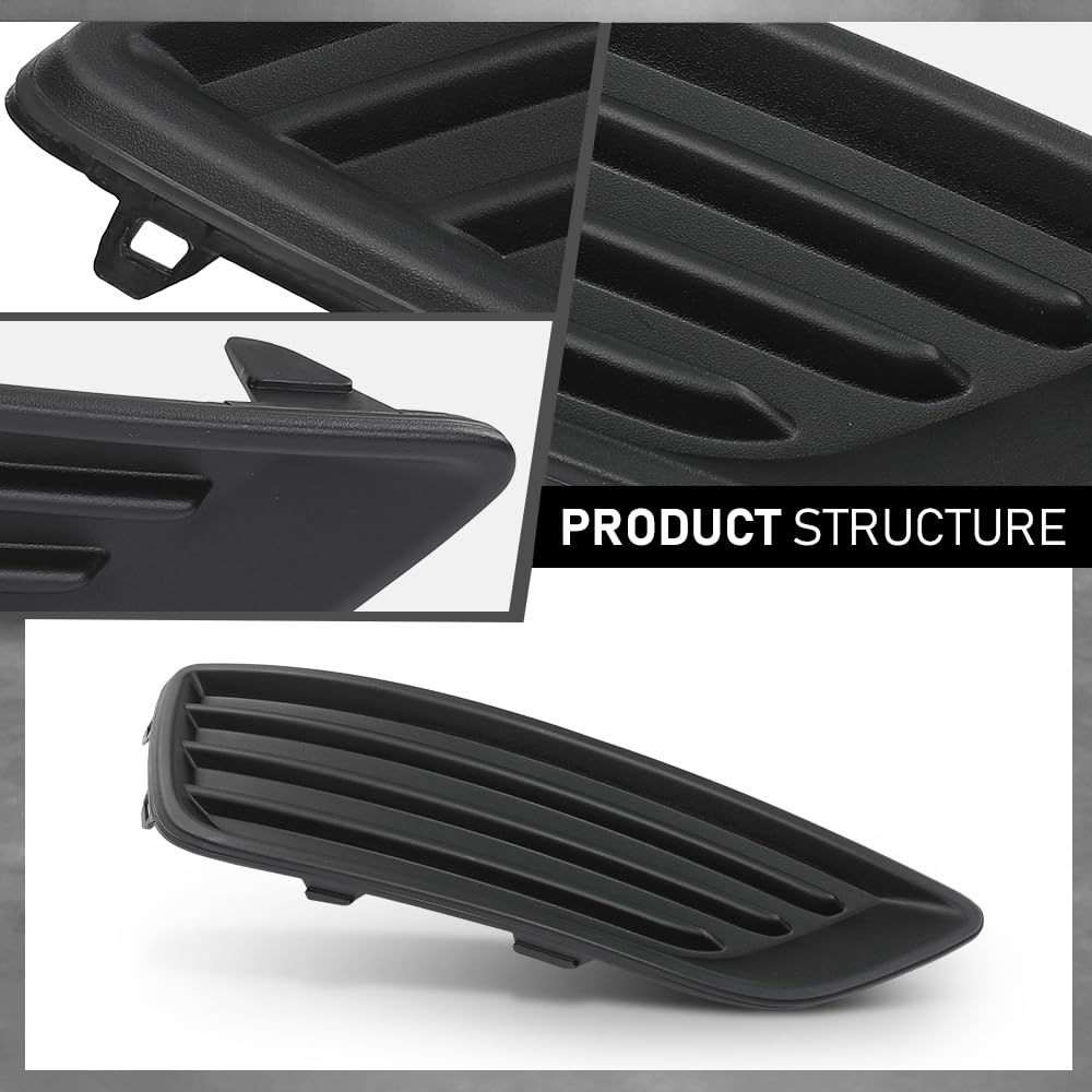 G-PLUS Front Right Fog Light Cover, Compatible with Ford Focus S 2015-2017/ Focus SE 2018, Passenger Side, F1EZ17B814A, FO1039150