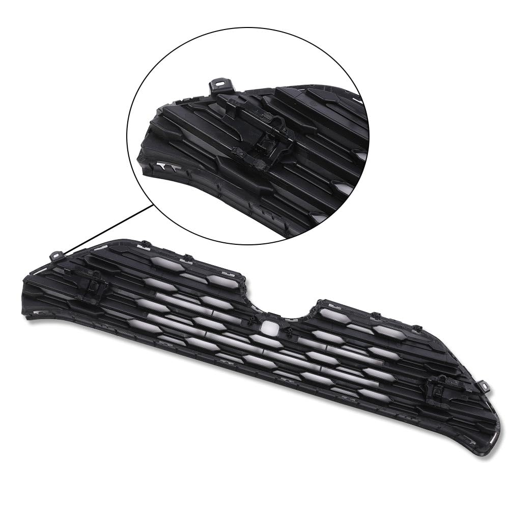 G-PLUS Front Center Bumper Grille with Radar Holes (Black) Compatible with Toyota RAV4 2019 2020 2021 2022 TO1200439, 531120R130
