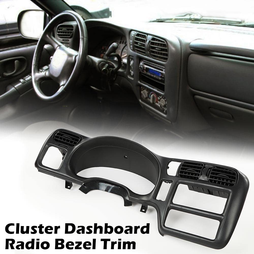 G-PLUS Dashboard Cover Single Din Compatible with Chevy Blazer S10/GMC Jimmy Sonoma 1998-2004 Dash Trim Bezel Cover (Black)