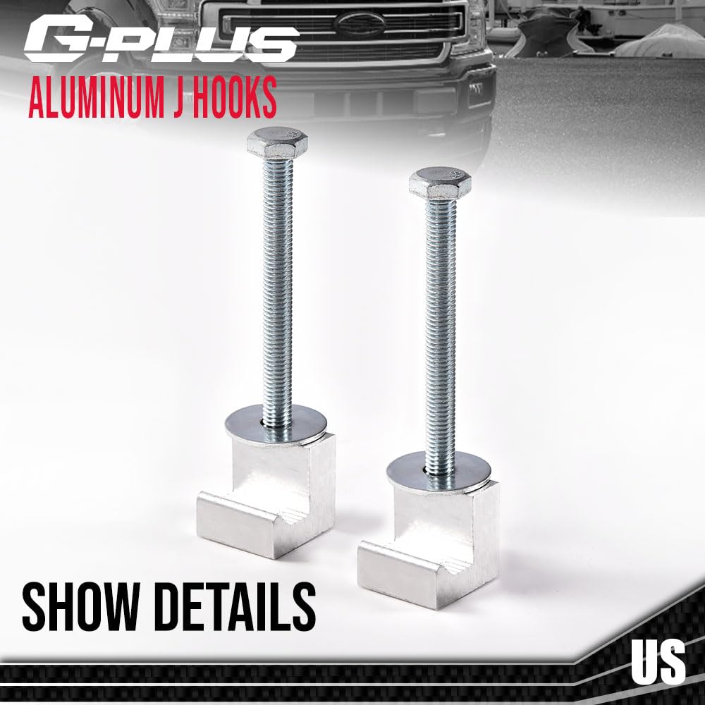 G-PLUS Truck Tool Box Mounting Kit Compatible with Tool Box Mount J Hook Toolbox Pickup Tiedown Silver