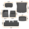 G-PLUS Floor Mats & Cargo Liner FLOOR MATS | FIT TESLA MODEL 3 Highland 2024 2025 Floor Liners TPE All Weather Custom Fit Floor Cargo Liners Trunk Mats Accessories Front & Rear Cargo Mat Full Set,6PCS Black