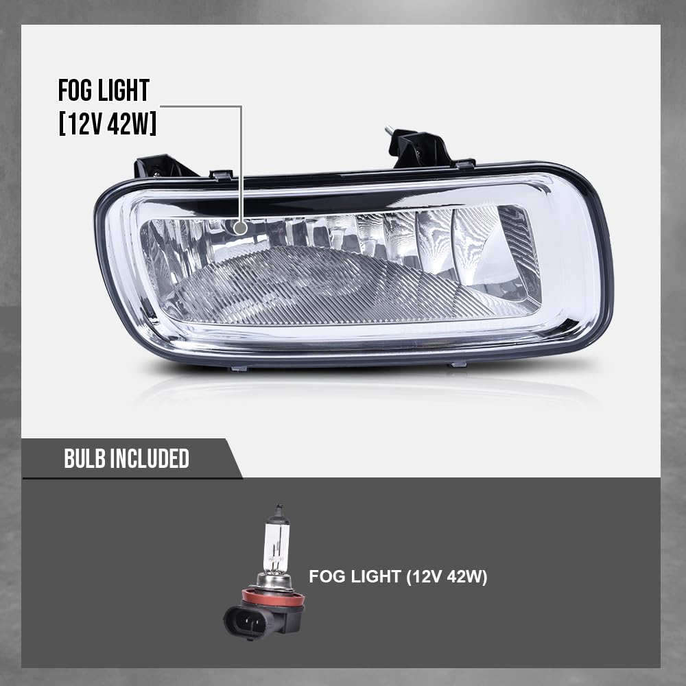 G-PLUS Fog Lights Lamp Set Compatible with Ford F150 2004-2006/ Compatible with Lincoln Mark LT 2006 Driver Left and Passenger Right Side Replacement One Pair Clear Lens