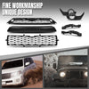 G-PLUS Front Bumper Grille Assembly Body Parts Kit Compatible with Toyota 4Runner TRD / SR5 2014-2019 TO2509104, TO1036148 Black
