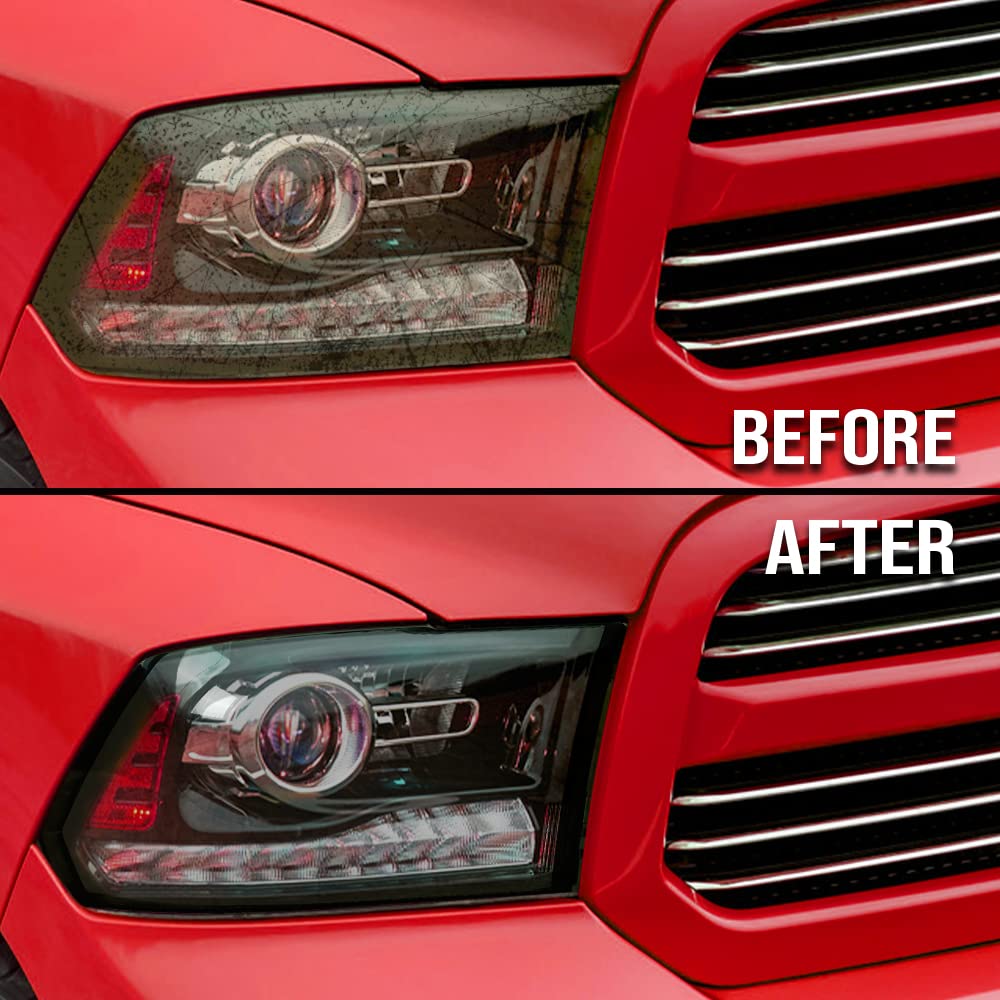 G-PLUS Housing Clear Corner Headlight Head Lamps Cover Smoke Compatible with 2009 2010 Dodge Ram 1500/2010 Dodge Ram 2500 3500 68001484AE 68001484AG