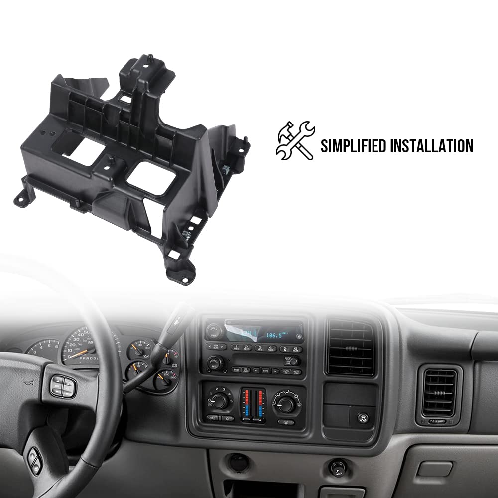 G-PLUS Dash Panel Double Radio Cage Bracket Compatible with Chevy Silverado Tahoe GMC Sierra 2003 2004 2005 2006 Plastic Bracket