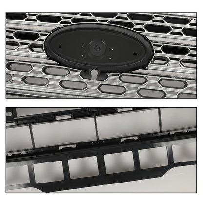 G-PLUS Front Bumper Upper Grille Radiator Compatible with Ford Explorer 2020 2021 2022 Chrome Plastic