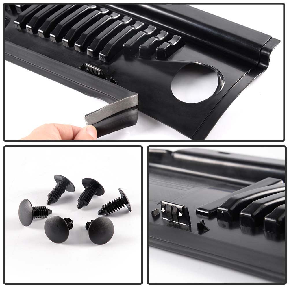 G-PLUS 2Pcs Windshield Wiper Cowl Vent Grille Grills Panel Hood Compatible with Ford Mustang GT SVT 1999 2000 2001 2002 2003 2004