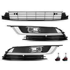 G-PLUS Front Bumper Grille Fog Lights Covers Set 5PCS for VW CC 2013-2017