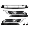 G-PLUS Front Bumper Grille & Fog Lights & Fog Lamp Covers Set 5PCS, Compatible with Volkswagen CC 2013-2017, VW2592125, 3C8941700, 3C8 854 661