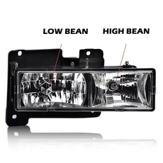 G-PLUS Headlights Assembly for GMC C/K Sierra Yukon Suburban 1994-1998 Clear Lens Chrome Product Specifications