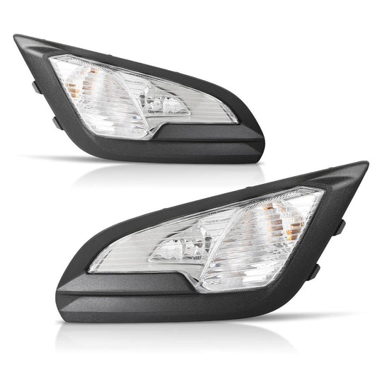 G-PLUS Pair Front Fog Lights & Fog Lamp Cover Bezel Set 4PCS, Compatible with Ford EcoSport 2018-2022, GN1Z15266AA, GN1Z15266AB