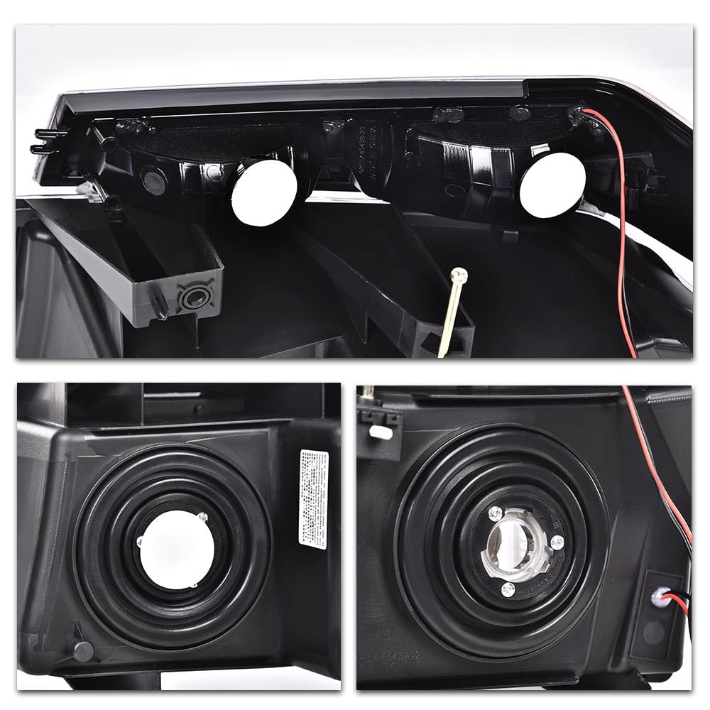 G-PLUS LED Headlights Assembly Compatible with Chevy Colorado/GMC Canyon 2004-2012,Fit Isuzu i-280 i-350 2006,Fit Isuzu i-290 i-370 2007-2008 Headlamps Smoky Lens Chrome Housing Clear Reflector