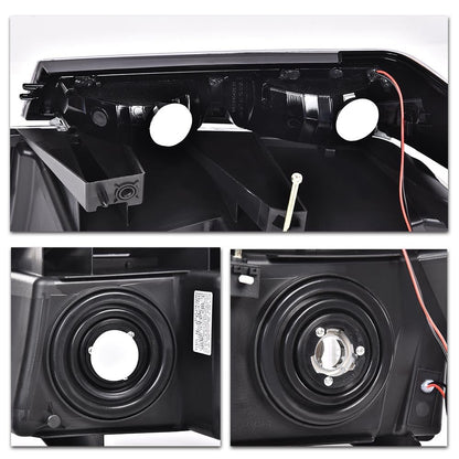 G-PLUS LED Headlights Assembly Compatible with Chevy Colorado/GMC Canyon 2004-2012,Fit Isuzu i-280 i-350 2006,Fit Isuzu i-290 i-370 2007-2008 Headlamps Smoky Lens Chrome Housing Clear Reflector